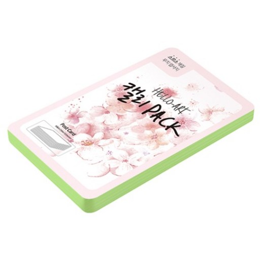 종이문화 헬로우 아트 캘리팩 두꺼운 스므스 엽서 200g 12 그린