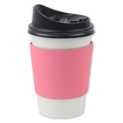 아이엔피 종이컵 화이트 무지 380ml + 롱개폐 뚜껑 + 홀더 핑크 세트