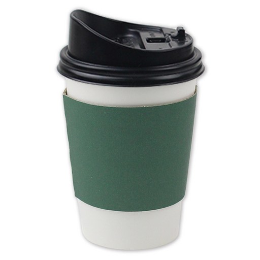 아이엔피 종이컵 화이트 무지 473ml + 롱개폐 뚜껑 + 홀더 그린 세트