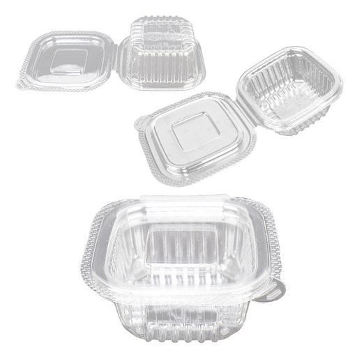 블룸엣홈 PET 사각 일체형 원터치 소스컵 반찬용기 소 7.5 x 7.5 x 3 cm
