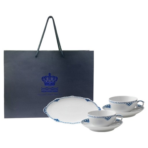로얄코펜하겐 프린세스 티 컵앤소서 200ml x 2p + 오발 디쉬 24.5cm + 쇼핑백 세트