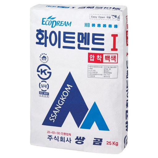 쌍곰 화이트멘트 1 압착백색 25kg