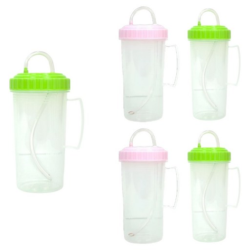 리빙패밀리 흘림방지 손잡이 빨대컵 400ml