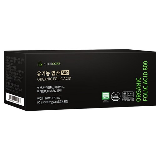 뉴트리코어 유기농 WCS 엽산 800 NOCHESTEM 18g