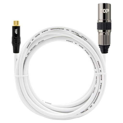 에이치디탑 RCA 암 TO XLR 수 케이블 화이트 HT-TP1056