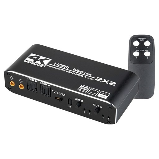 컴스마트 4K 60Hz HDMI 2x2 매트릭스 스위치 오디오 추출기
