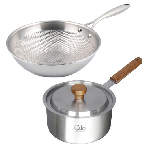 리빙글로리 인덕션 통5중 궁중팬 24cm + 통3중 편수 냄비 18cm 세트