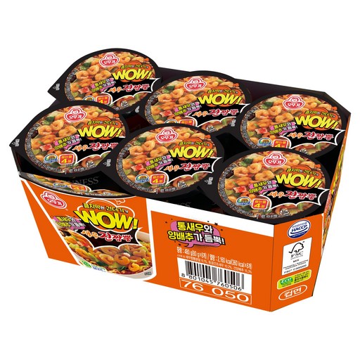 오뚜기 와우 새우 진짬뽕 컵 80g