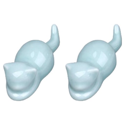 소울리치 귀여운 고양이 붓받침 청자 9.5 x 2.6 cm