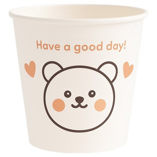 이로울생활 곰돌이 인쇄 종이컵 180ml
