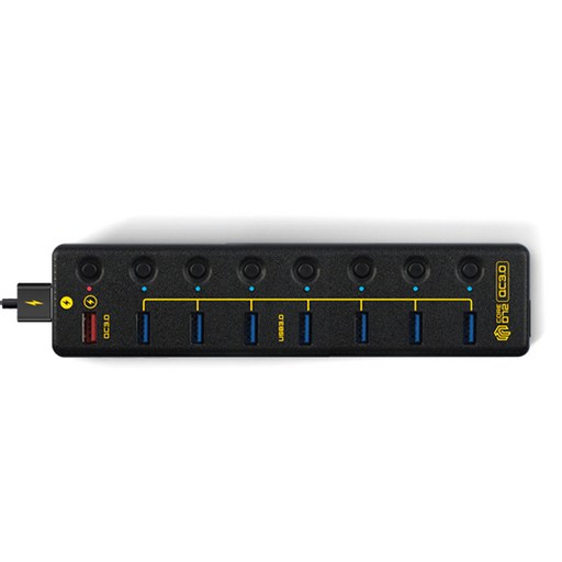 씽크웨이 CORE D72 QC3.0 9포트 USB충전겸용 허브, 블랙