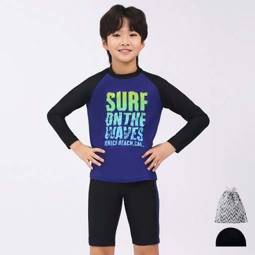 아쿠아티카 남아용 래쉬가드 + 스윔팬츠 + 스판수모 + 비닐백 AQA357