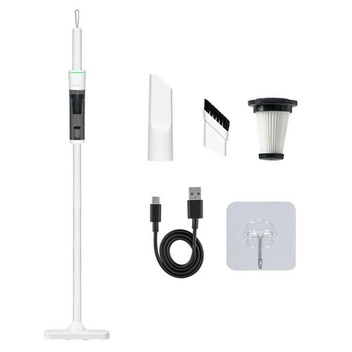 홈리아 BLDC 핸디 스틱 무선 진공 청소기 룸스틱 프로 HA-14BL + 2 in 1 솔 틈새 브러시 + 무타공 거치 후크 세트, 화이트