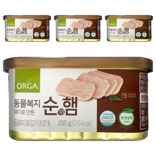ORGA 동물복지 돼지로 만든 순햄 200g