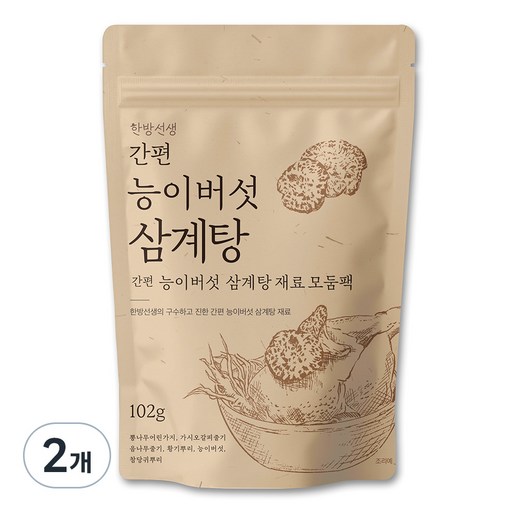 한방선생 능이버섯 간편 삼계탕 재료 모둠팩