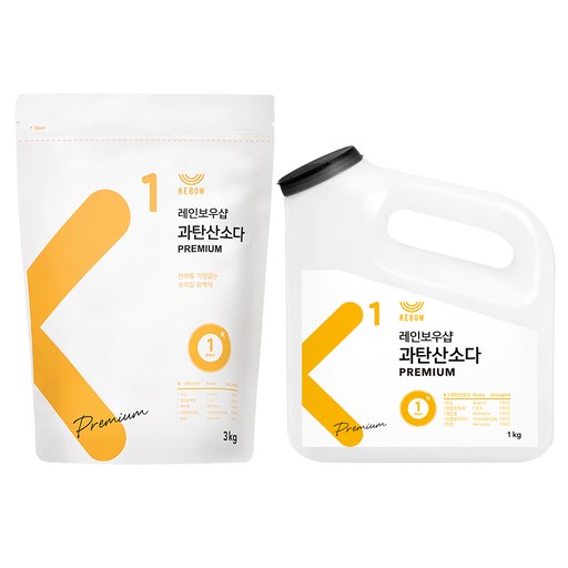 레인보우샵 과탄산소다 프리미엄 왕톡톡이 산소계 표백제 1kg + 프리미엄 3kg