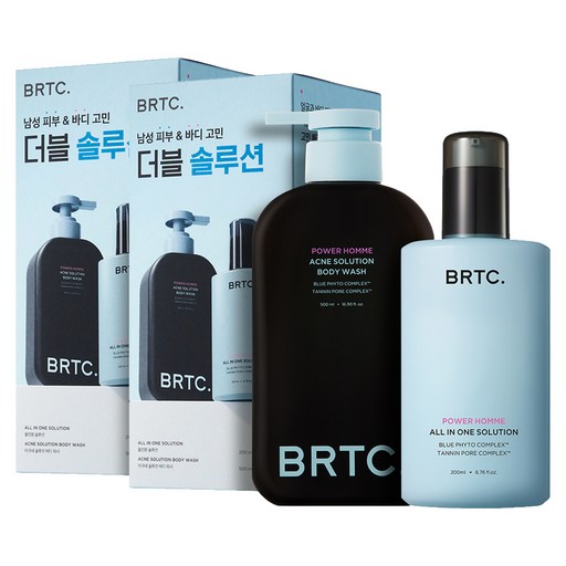 비알티씨 파워 옴므 더블 솔루션 올인원 200ml + 바디워시 500ml 세트