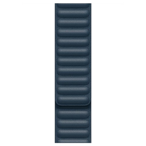 Apple 정품 애플워치 3/6/SE Leather Link 밴드 Large (42/44mm 호환 가능), 발틱 블루, 1개