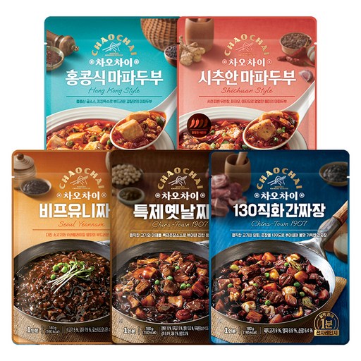 차오차이 짜장 마파두부 체험팩 5종 세트
