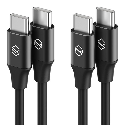 신지모루 C to C PD 고속충전 케이블 60W 2p, 블랙, 2m, 2개