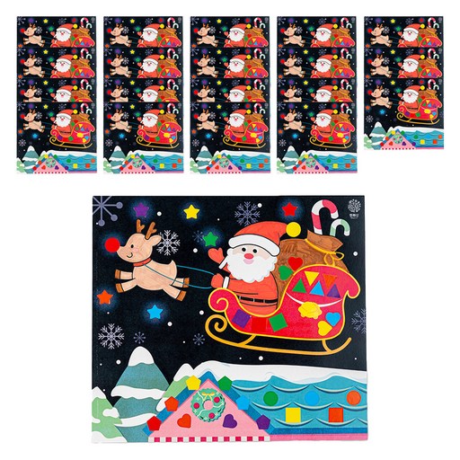 민화샵 크리스마스 종이 도형 스티커 꾸미기 S240058C