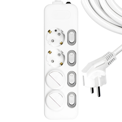 DH-1648-MT 써지오 개별 스위치 멀티탭 4구와 안전커버 2p로 안전하고 편리한 전원 사용