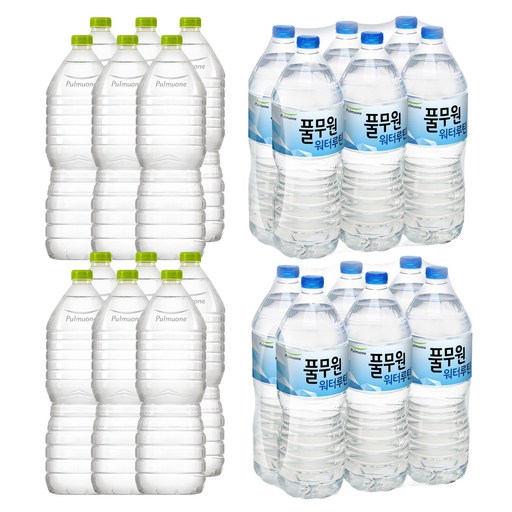 풀무원샘물 생수 무라벨 2L 12p + 워터루틴 2L 12p