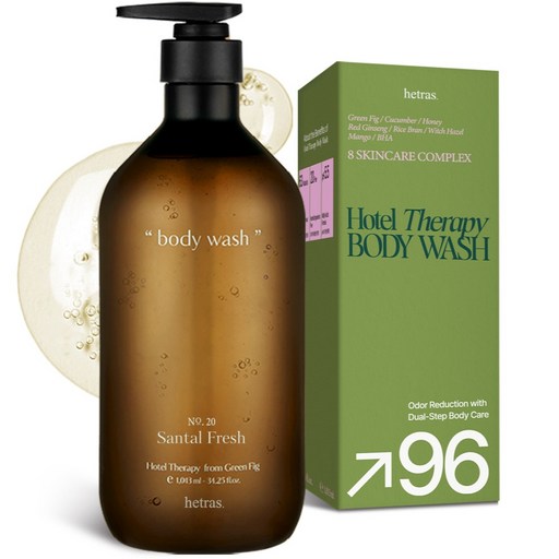 hetras. 飯店療癒沐浴乳 No.20 Santal Fresh, 1個, 1.013L
