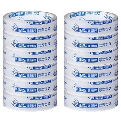 DEER BRAND 鹿頭牌 極亮透OPP超透明膠帶 24mm x 40Y 6捲, 透明, 2組