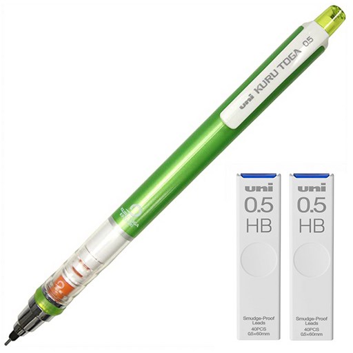 유니 쿠루토가 샤프 스탠다드 모델 그린 M5-450 + 쿠루토가 전용 샤프심 HB 2p 세트