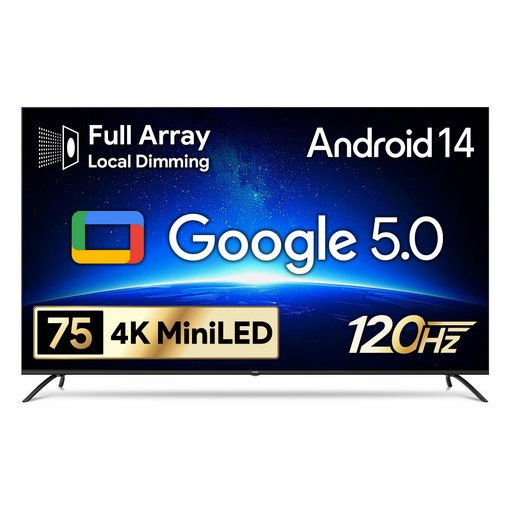 [10% 환급가전] 더함 4K UHD QLED MiniLED DLG 120Hz 로컬디밍 돌비 AI 구글 5.0 스마트 TV 방문설치