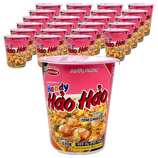 하오하오 에이스쿡 핑크 컵라면 새우맛 68g