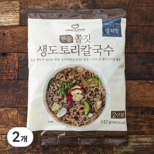 한둘푸드 쫄깃 생도토리 칼국수 멸치맛 2인분