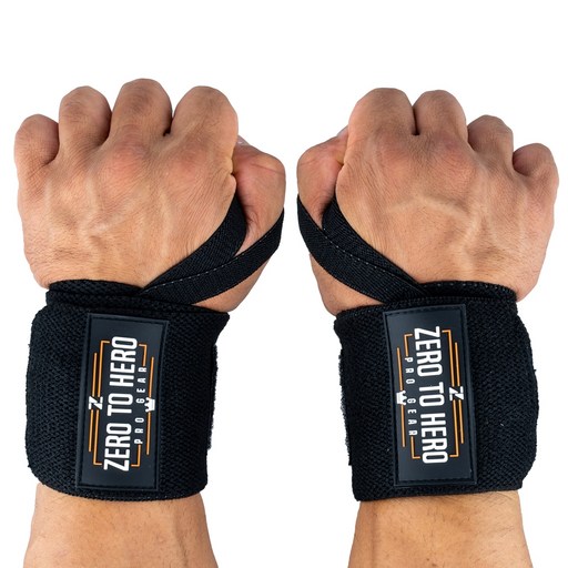 제로투히어로 헬스 손목보호대 wrist wrap Type2 기본형 Black 1세트 판매