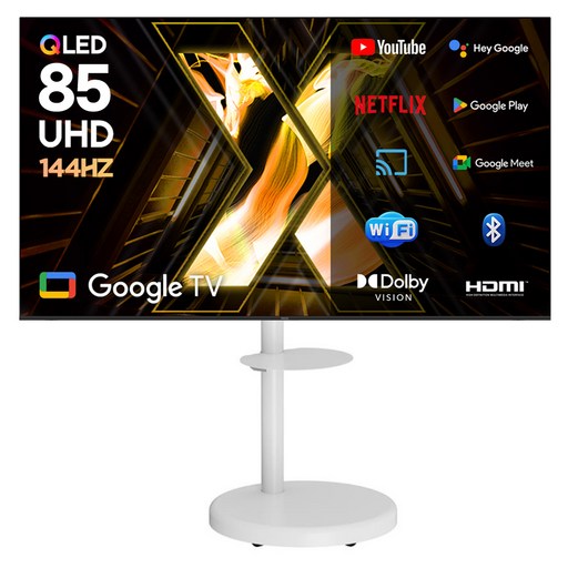 이노스 4K UHD QLED 144Hz 스마트 구글TV + FS-30 대형 무빙 스탠드 세트