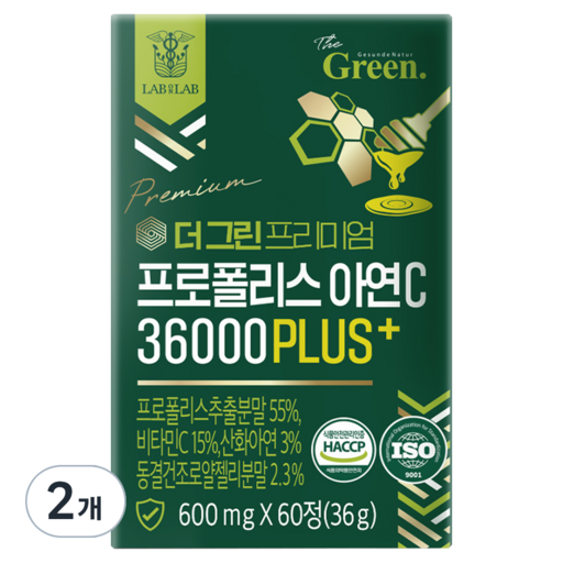 랩온랩 더 그린 프리미엄 프로폴리스 아연C 36000 플러스