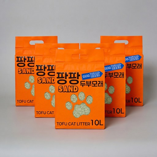 팡팡샌드 가는 입자 고양이 두부 모래 1.5mm, 5개, 10L, 라벤더