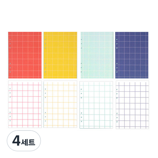 루카랩 6공 리필속지 타일 노트 비비드 8종 x 8p 세트