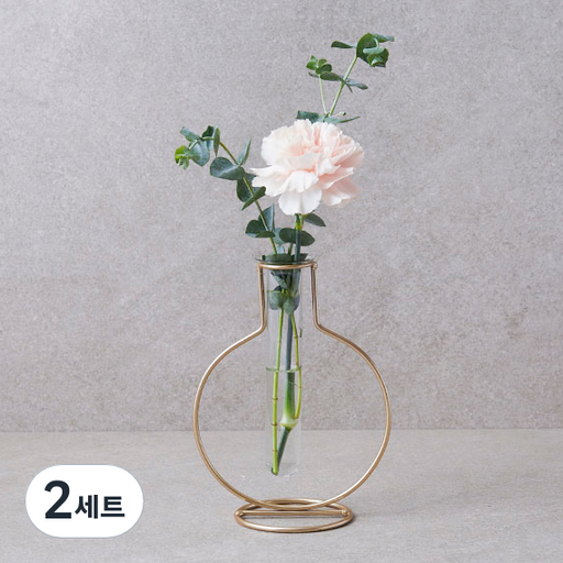 생화 한송이 꽃 플라워오브제 라케시스 골드 + 카네이션 세트