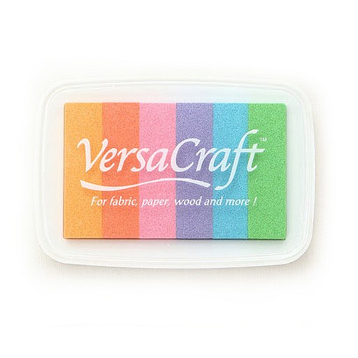 VersaCraft 츠키네코 스탬프 패브릭잉크 레인보우 6색