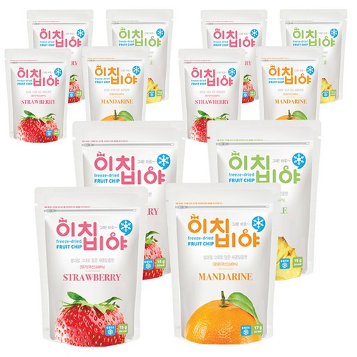 이치비야 프리미엄 동결건조 과일칩 새콤한 맛 딸기 2p + 감귤 + 파인애플