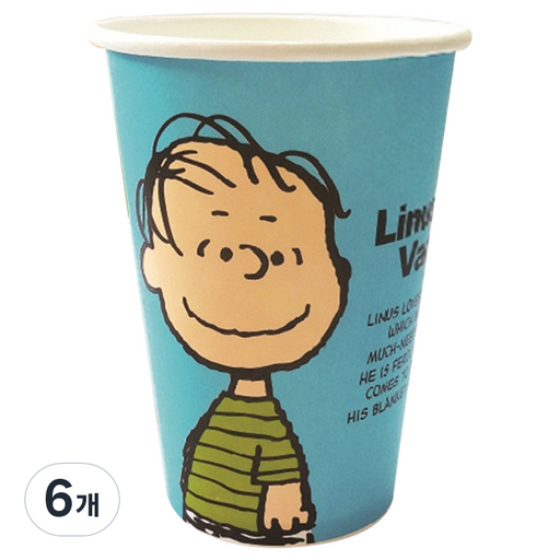 PEANUTS 컬러종이컵 390ml 블루(라이너스)