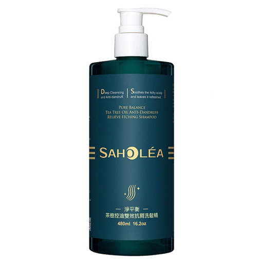 SAHOLEA 森歐黎漾 淨平衡茶樹控油雙效抗屑洗髮精, 480ml, 1瓶