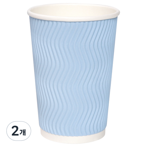 해피팩 삼신상사 한결 일회용 3중 테이크아웃 종이컵 380ml 스카이