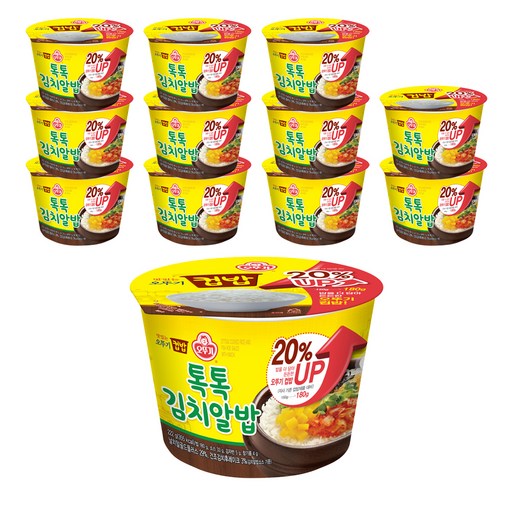 오뚜기 맛있는 컵밥 톡톡김치알밥, 222g, 12개