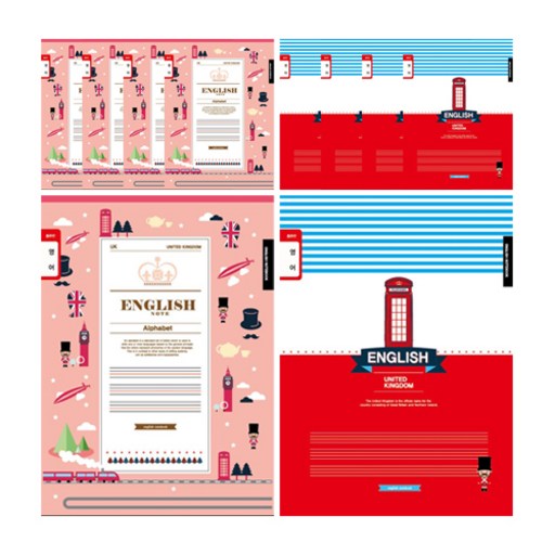 영아트 초등 영어노트 좁은칸 여아용 핑크