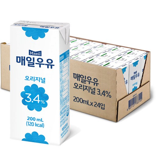 매일유업 매일우유 멸균우유 오리지널 200ml 24개