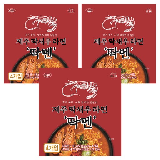 컬러슈가 딱멘 아일랜드슈가 제주딱새우라면 118g