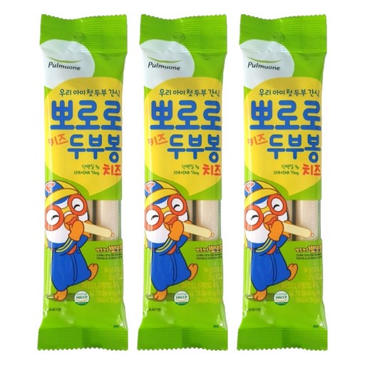 풀무원 아동용 뽀로로 키즈 두부봉 치즈 3p