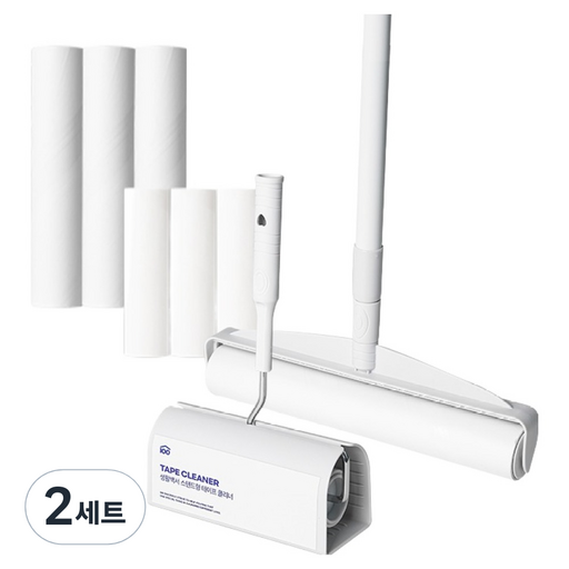 생활백서 스탠드형 테이프 클리너 돌돌이 15cm + 30cm + 스탠딩 봉 + 리필 15cm 3p + 리필 30cm 3p 세트